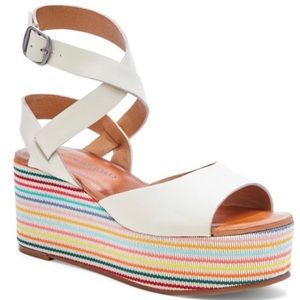 Lucky Brand Milk Ginny Leather Wedge Sandal